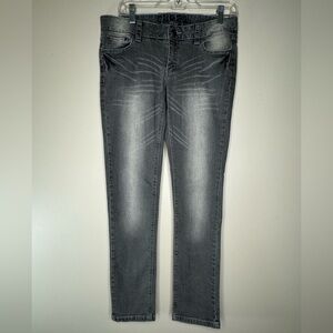 Rue21 gray distressed low rise skinny denim jeans size 5/6